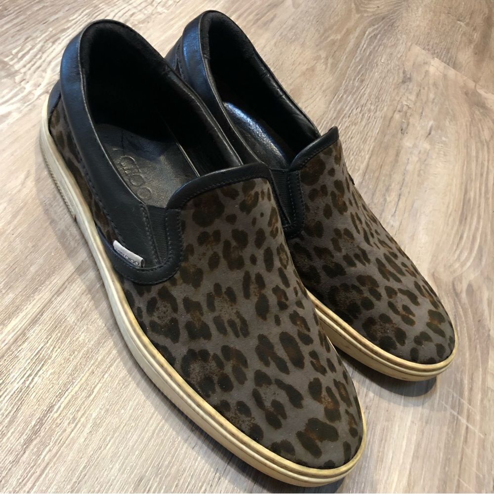 ‎JIMMY CHOO Loafer Sneakers Size 44 Animal Cheetah Leopard Print